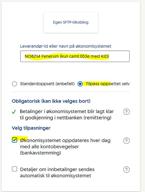 Sparebank 1 set-up