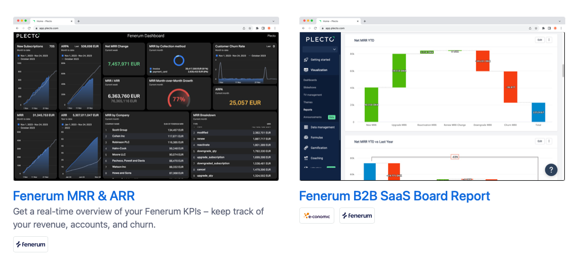 Fenerum templates in Plecto